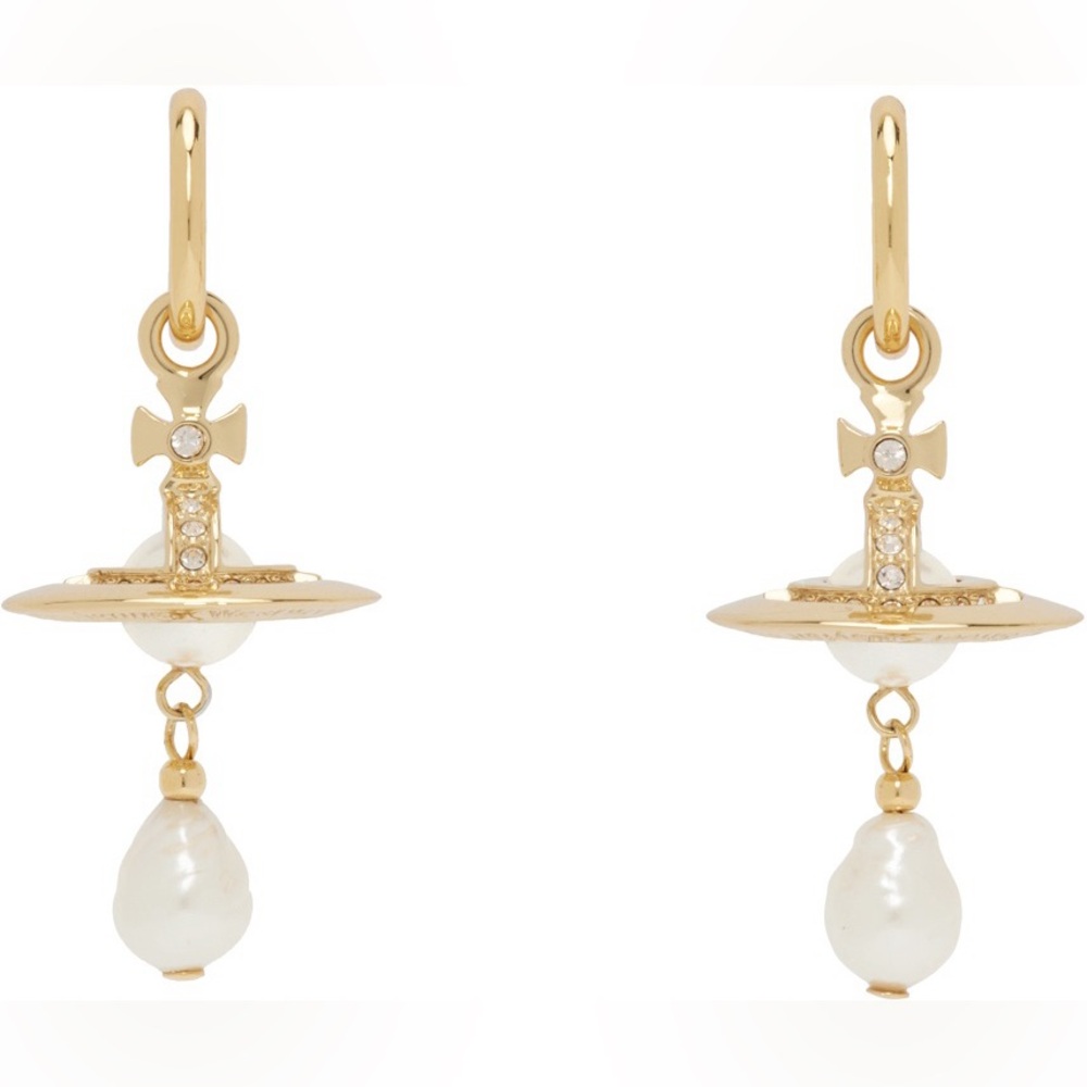 VIVIENNE WESTWOOD
Aleksa embellished drop earrings Gold